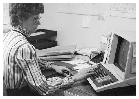 Woman typing